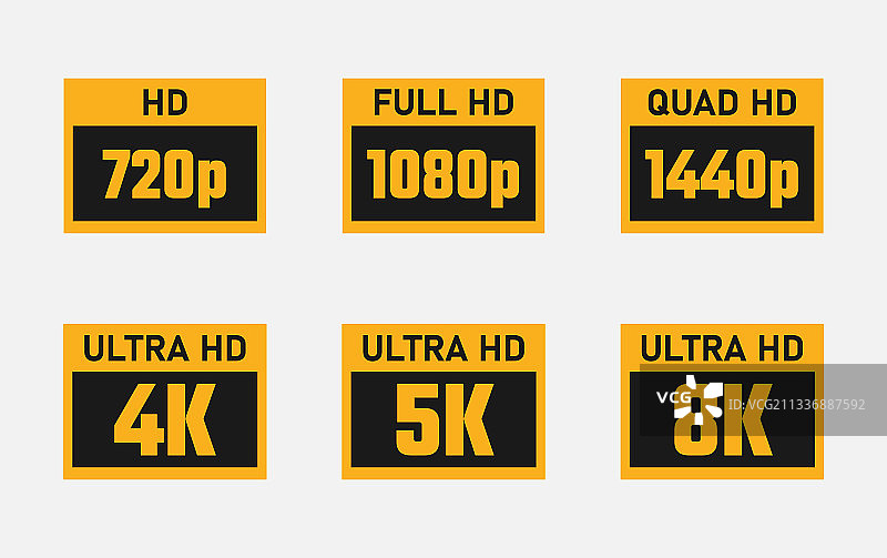 4K超高清5K 8K四倍高清全高清和高清视频图片素材