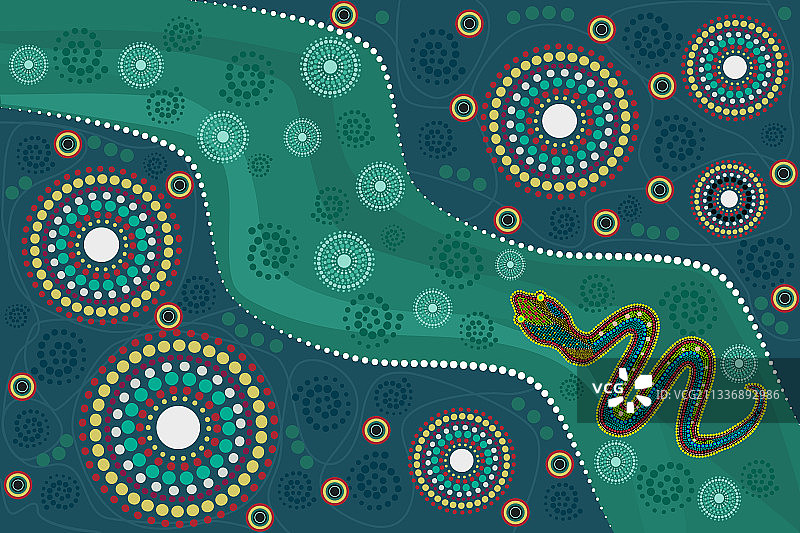 装饰民族风格的蛇景观图片素材