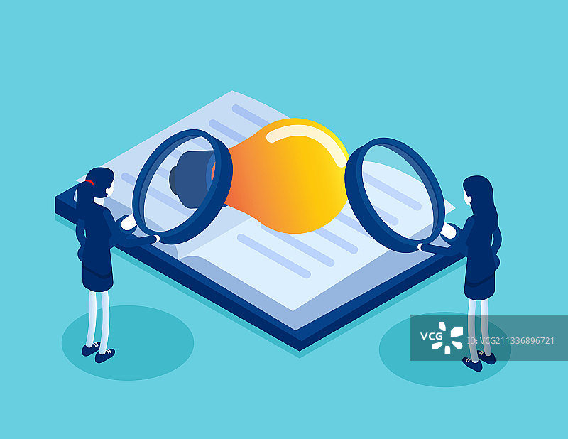 团队从书中发现闪亮灯泡图片素材