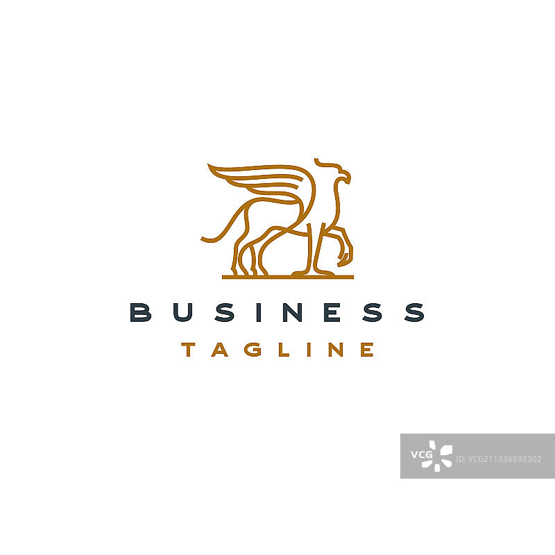 狮鹫线条艺术logo设计模板图片素材