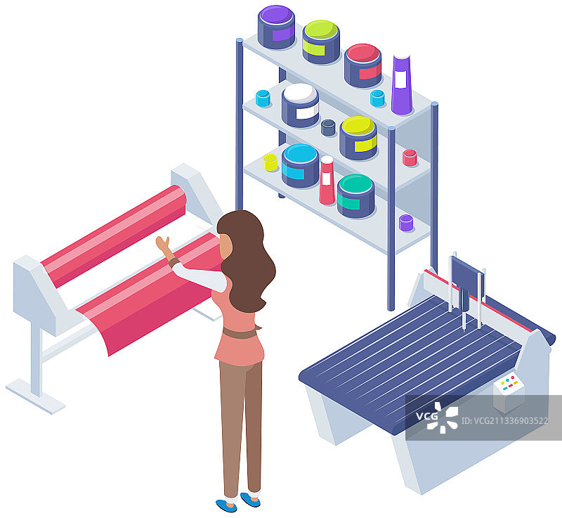 使用设备和货架工作的人们图片素材