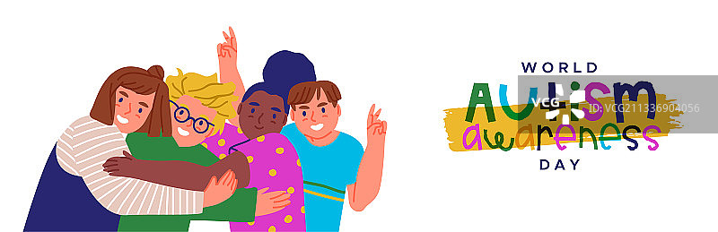 世界自闭症日：儿童友好拥抱图片素材