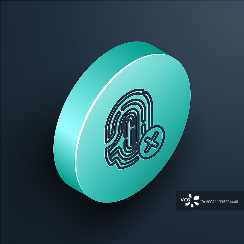 2.5D线条风格指纹拒绝图标图片素材