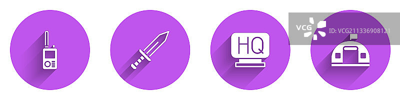 对讲机、剑、军事总部图片素材