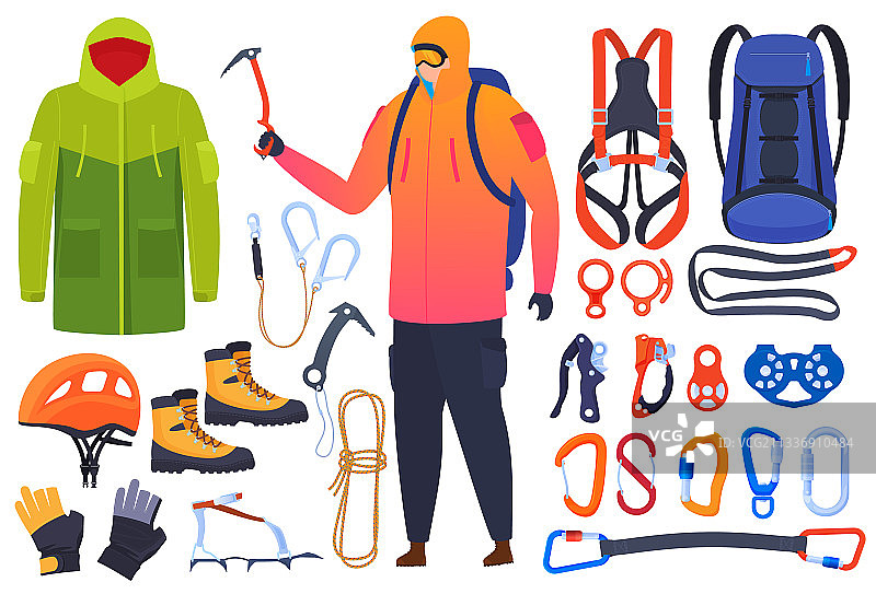 攀岩装备保险套装图片素材