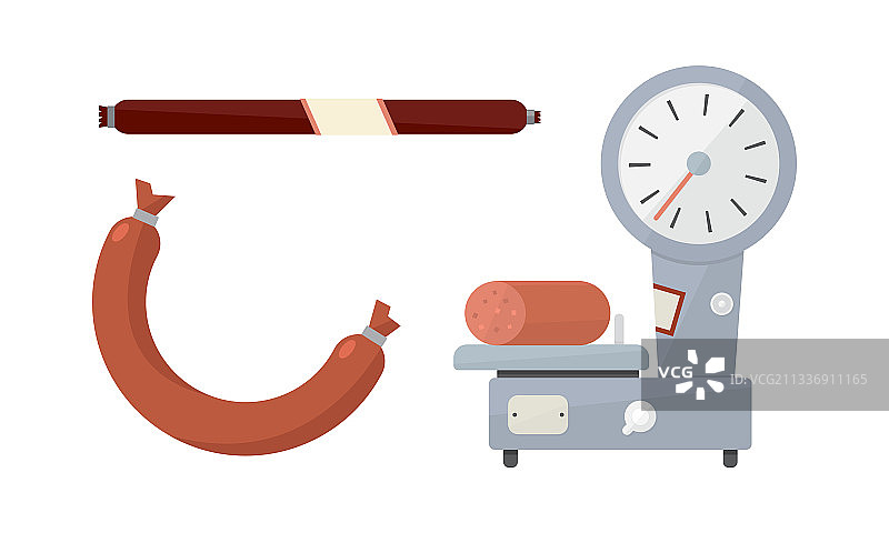 带有香肠的肉店或肉类市场图片素材