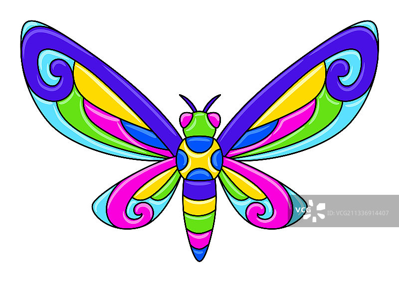 墨西哥风格的装饰性程式化蝴蝶图片素材