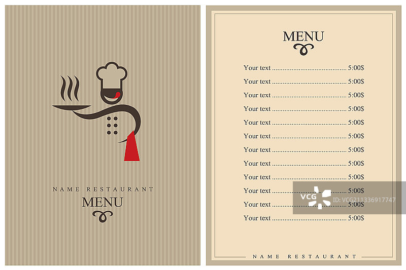 餐厅的菜单设计图片素材