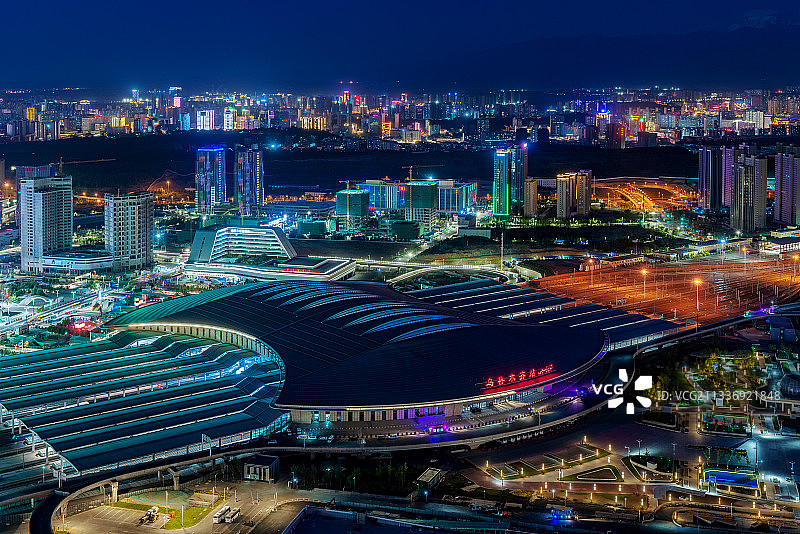 俯瞰乌鲁木齐新客站图片素材