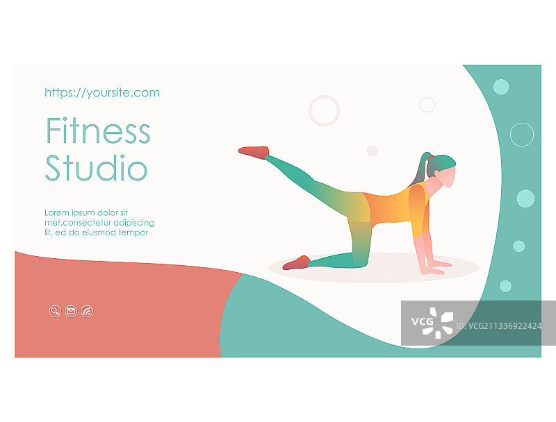 健身工作室网站或着陆页设计图片素材