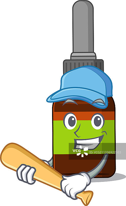 打棒球的卡通瓶子图片素材