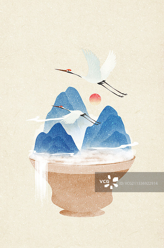 微景观中国风山水盆景图片素材