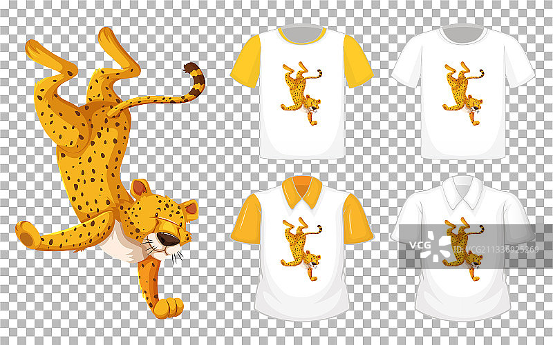 跳舞姿势的卡通猎豹角色图片素材