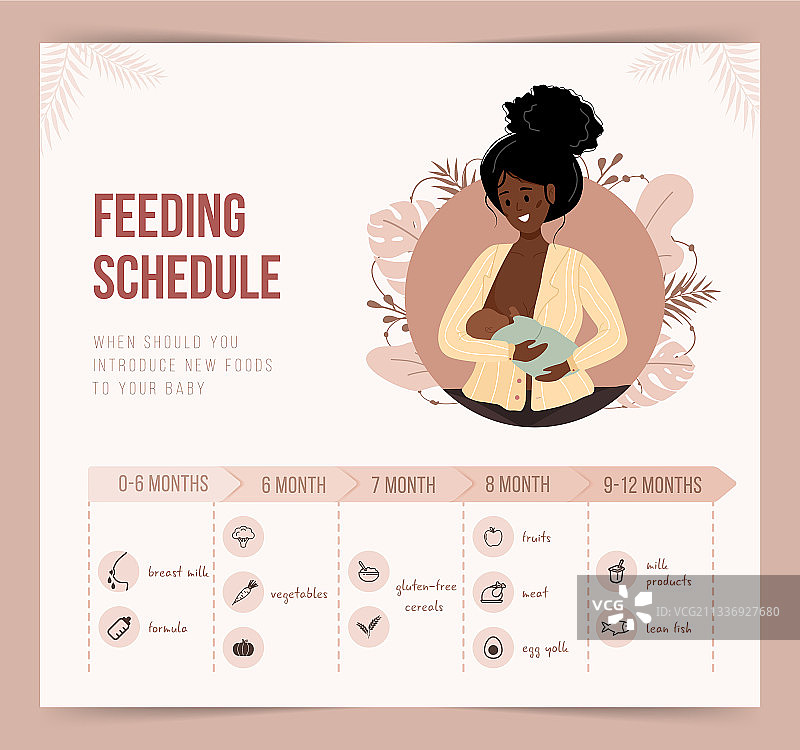婴儿第一年喂养计划图片素材
