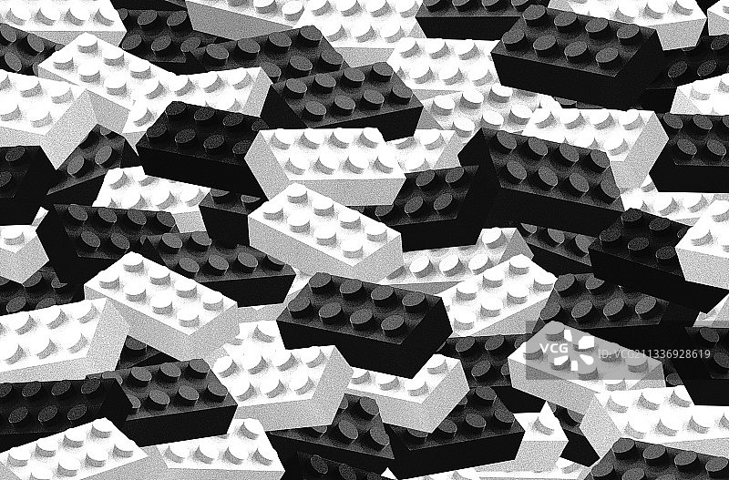 塑料积木玩具 黑白图片素材