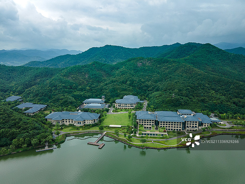 宁波东钱湖航拍图片素材