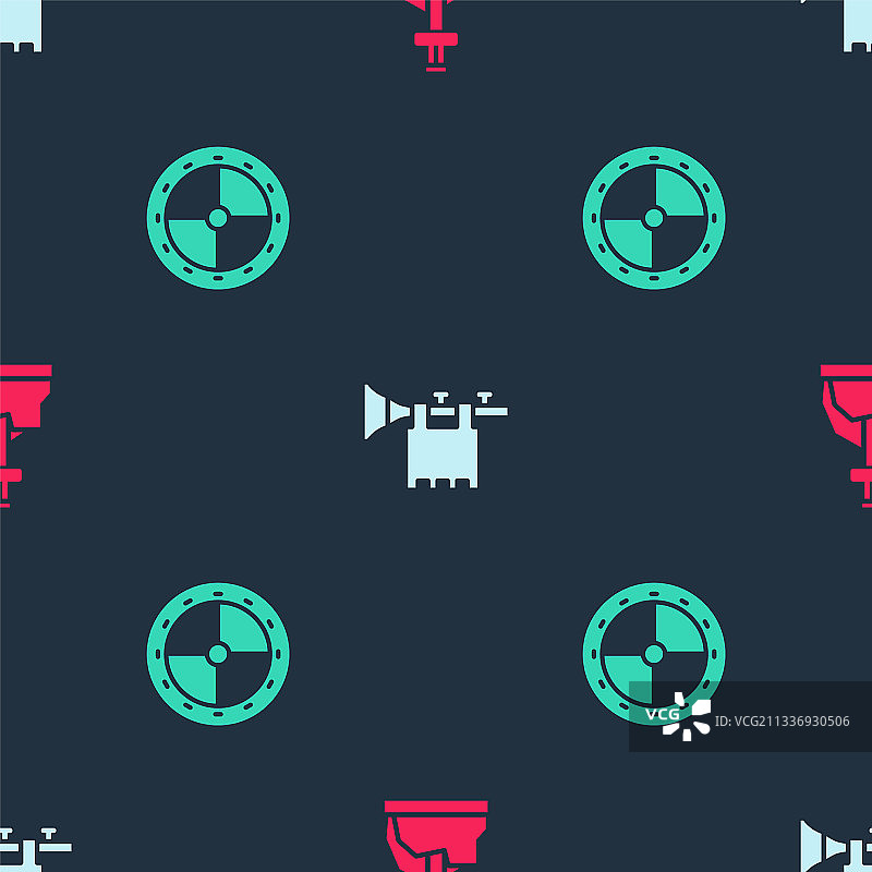 石头中的剑、喇叭和旗帜图片素材