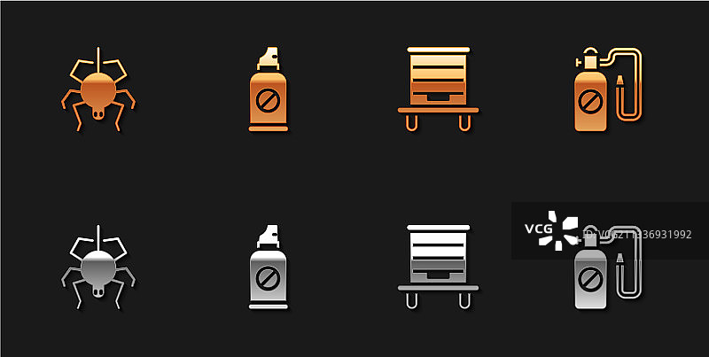 杀虫剂蜘蛛与蜂巢图片素材