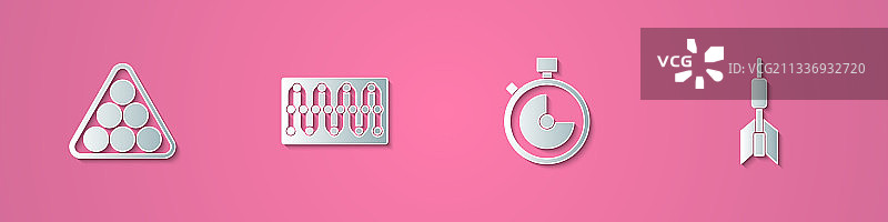 纸质三角板上的台球图片素材