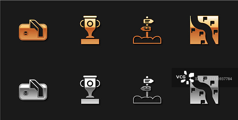 冰球目标奖励杯道路交通套装图片素材