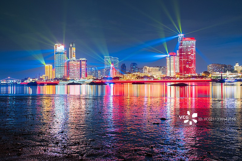 2021厦门建党百年主题灯光秀图片素材