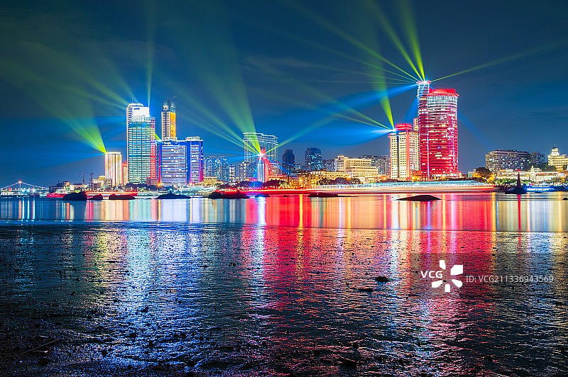 2021厦门建党百年主题灯光秀图片素材