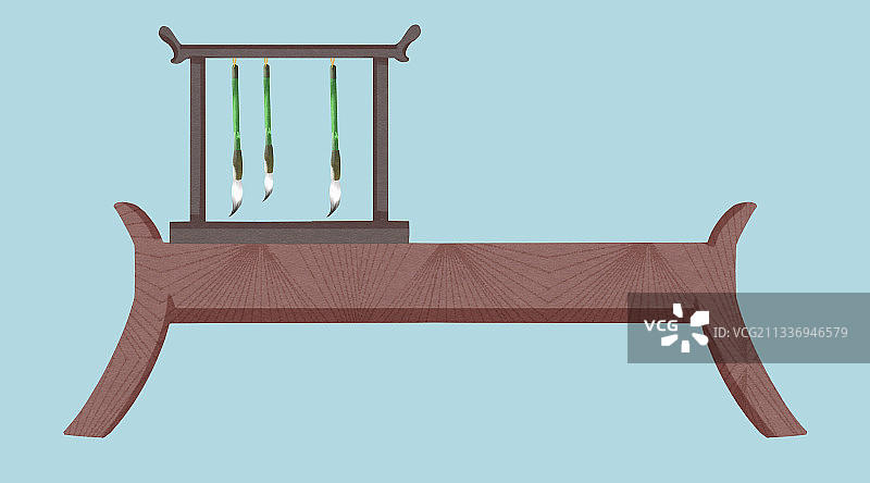 中国风书房家具插画元素图片素材