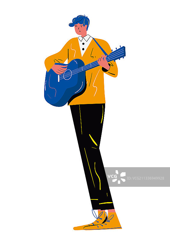 弹吉他的少年图片素材