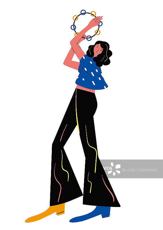 玩圈圈的少女图片素材