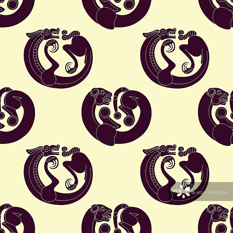 古代斯基泰艺术无缝图案图片素材