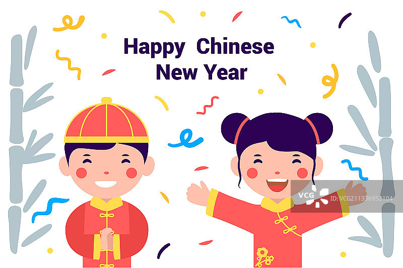 中国新年亚洲儿童图片素材