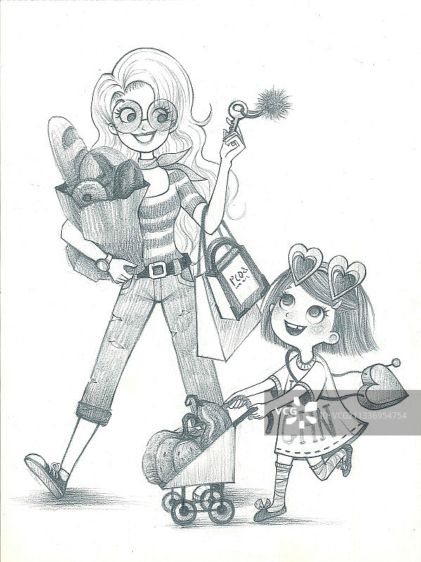 go购~跟着妈妈去购物！图片素材