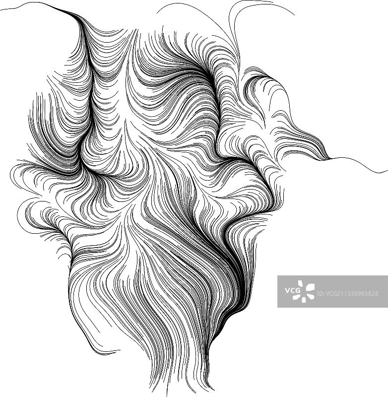 随机波浪曲线抽象渲染图片素材