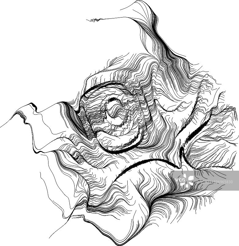 随机波浪曲线抽象渲染图片素材