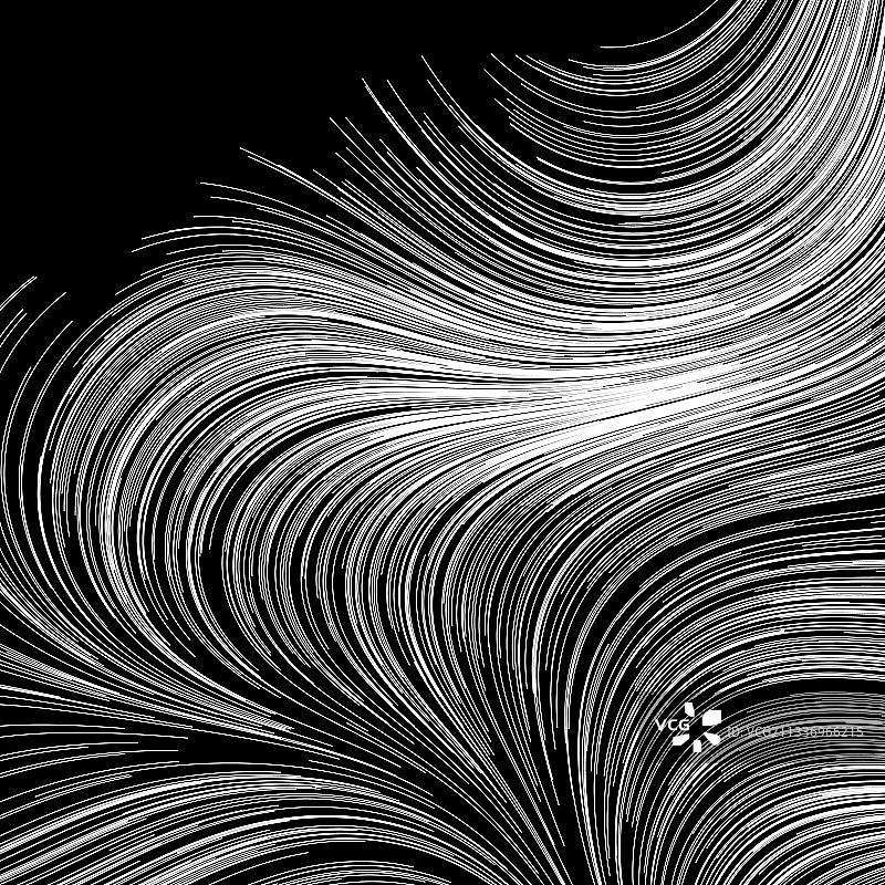 随机波浪曲线抽象渲染图片素材