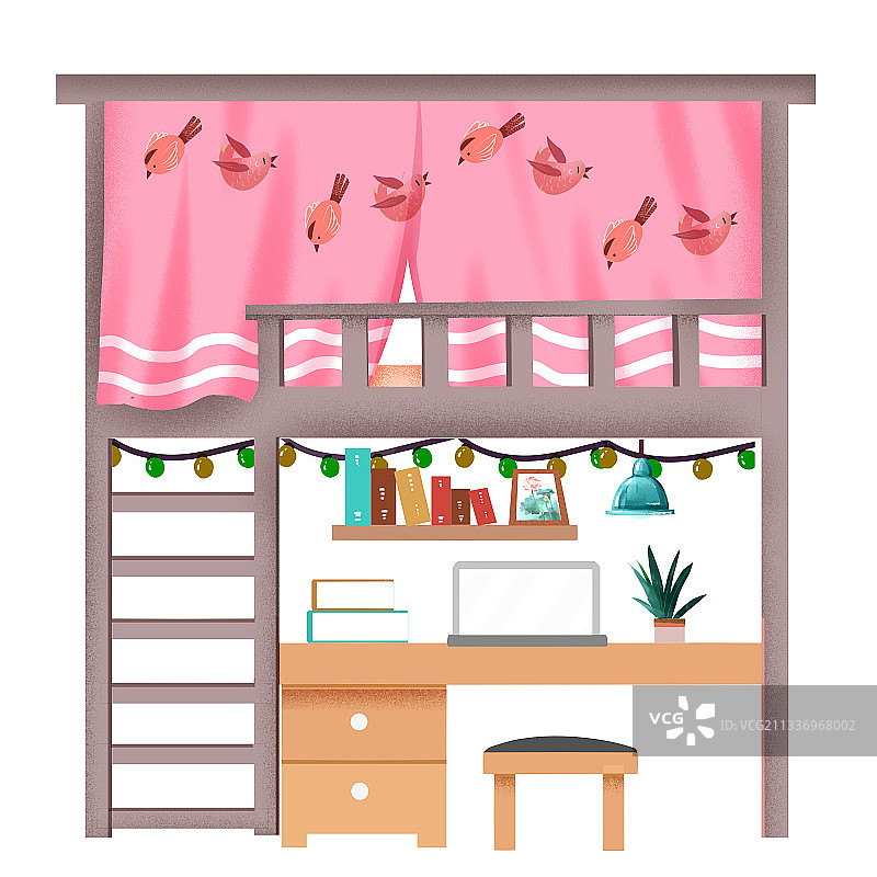 女生宿舍插画元素图片素材