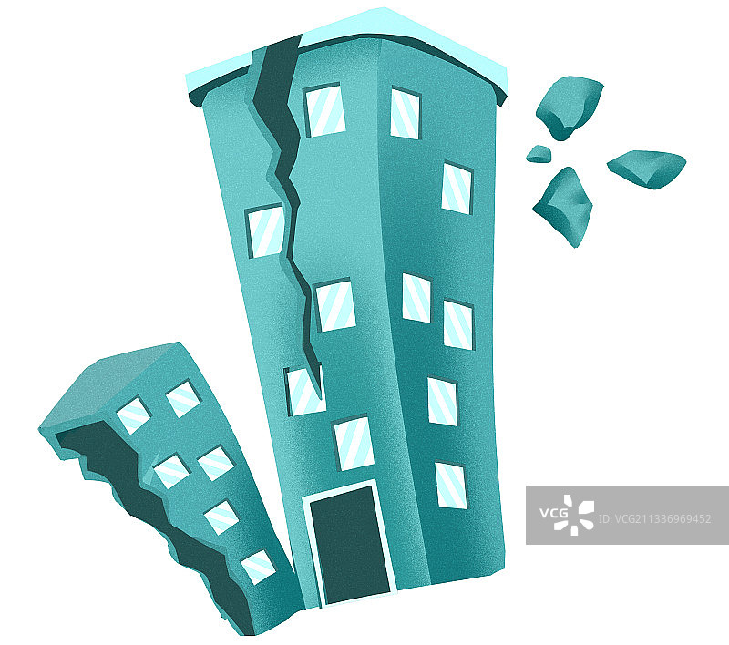 地震建筑插画元素图片素材