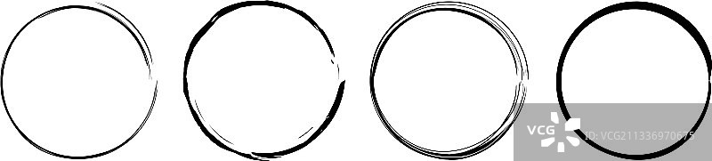 手绘涂鸦粗糙圆形纹理设计。图片素材