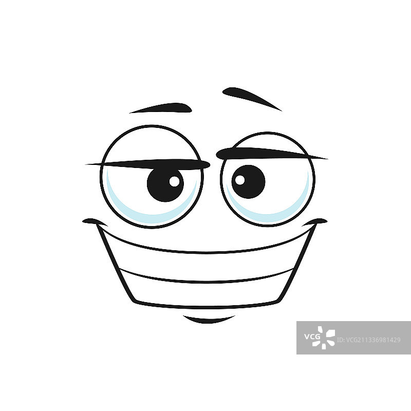 带有大牙齿笑容的微笑表情符号孤立图标图片素材