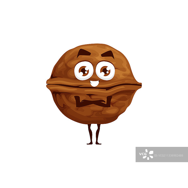 硬壳棕色核桃表情图片素材