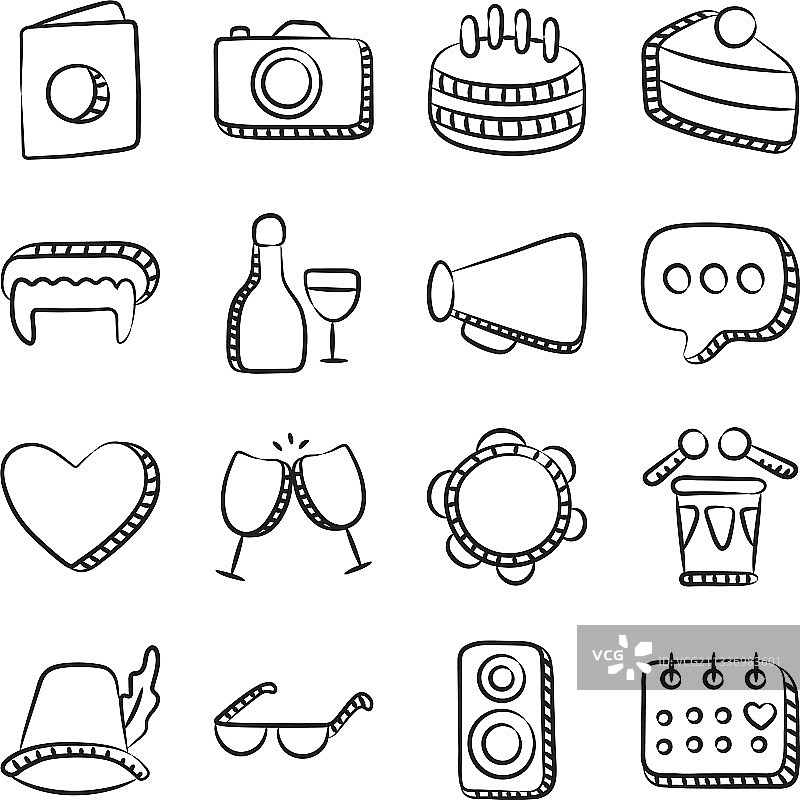 手绘派对用品图标图片素材