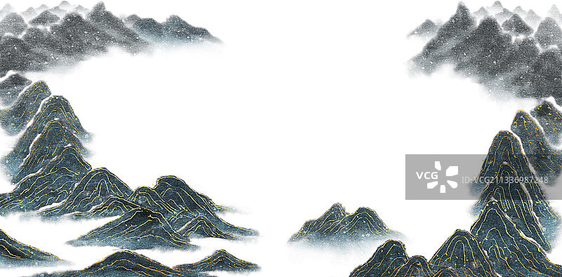 新中式群山风景图片素材