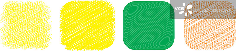 带有涂鸦草图的圆角正方形图片素材