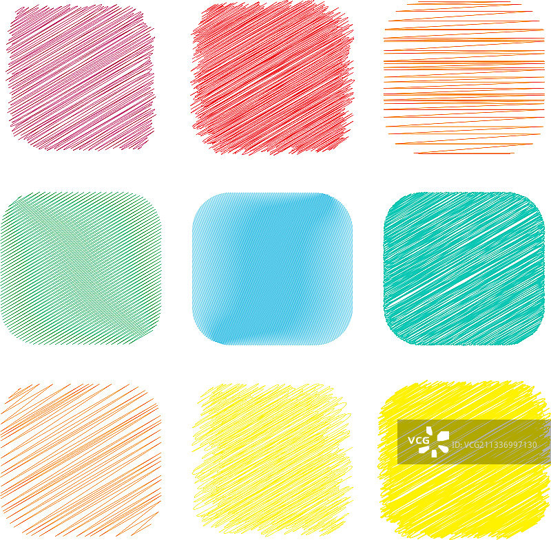 带有涂鸦草图的圆角正方形图片素材