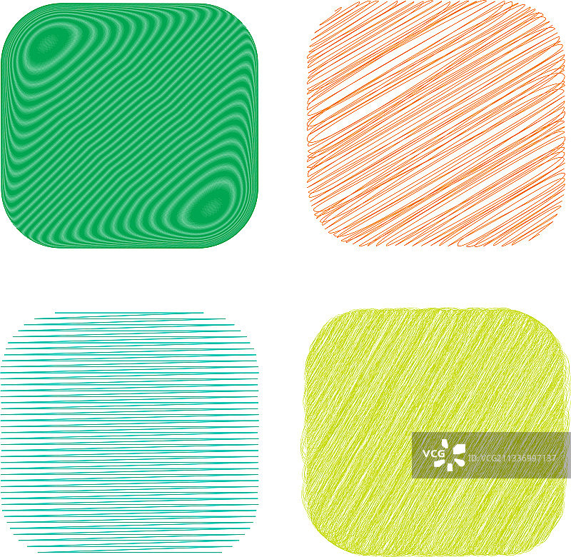 带有涂鸦草图的圆角正方形图片素材