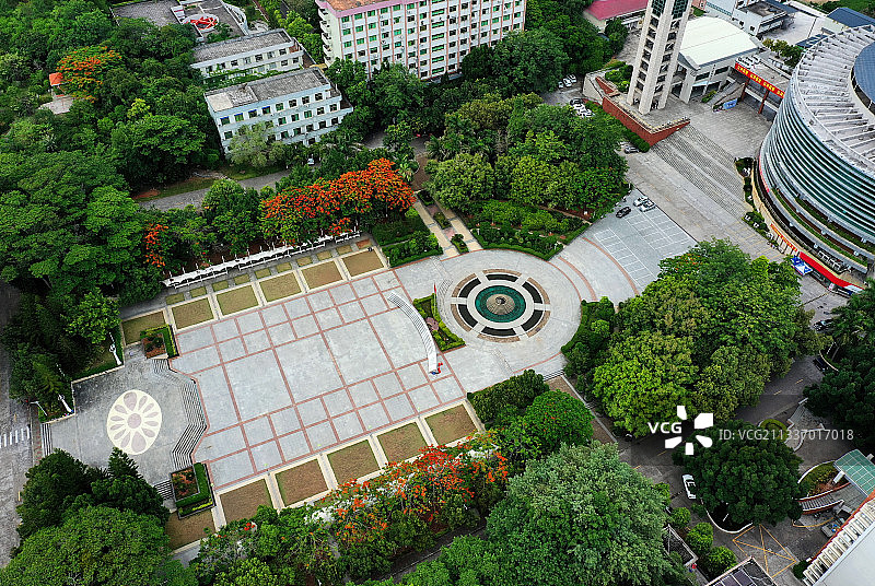 广东省梅州市梅江区嘉应学院江北校区航拍图片素材
