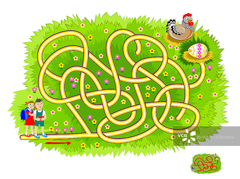 逻辑拼图游戏与迷宫的儿童和图片素材