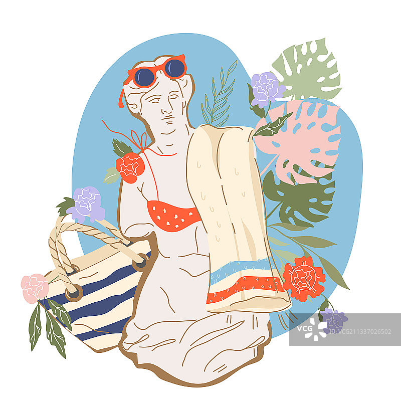 夏季banner或印刷设计：希腊维纳斯图片素材
