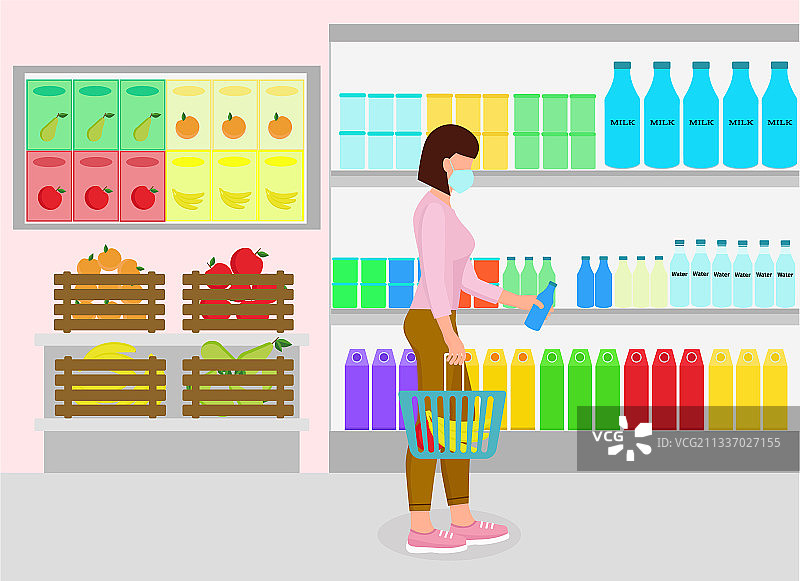 在商店购买食品杂货的女人图片素材