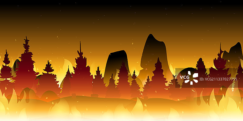 燃烧的树木图片素材